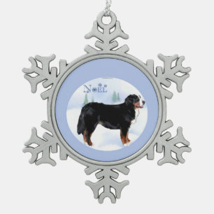 Weihnachten Bernese Mountain Dog - Maßgeschneidert Schneeflocken Zinn-Ornament