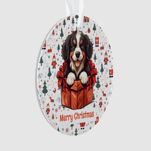Weihnachten Bernese Mountain Dog Personalisiert Ornament (Vorderseite)