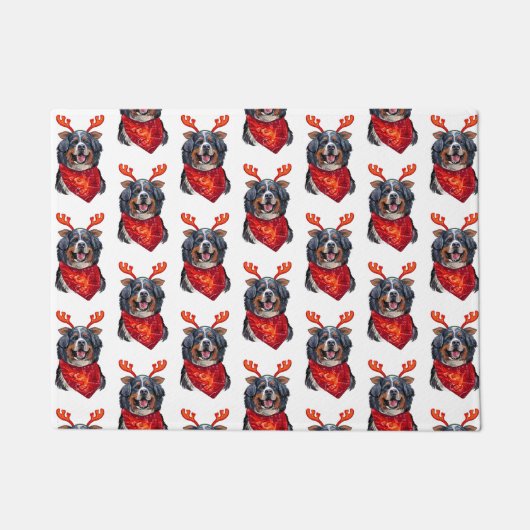 Weihnachten Bernese Mountain Dog Wrapping Paper Fußmatte (Vorderseite)