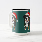 Weihnachten Bernese Mountain Dog Zweifarbige Tasse (Vorderseite Links)