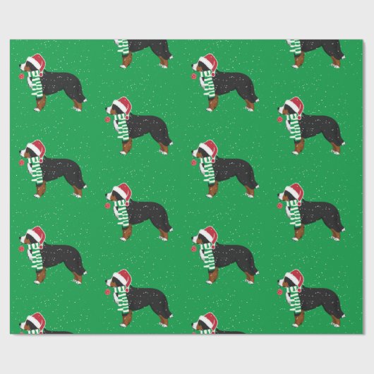 Weihnachten Bernese Mountain Holiday Dog Geschenkpapier (Flach)