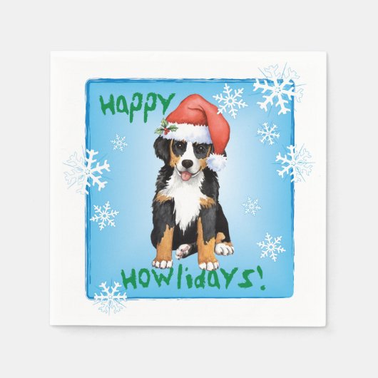 Weihnachten Bernese MountaIn Hund Serviette (Vorderseite)
