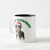 Weihnachten Bernese Mountain Hund Tasse: Frohe Wei Zweifarbige Tasse (Vorderseite Links)