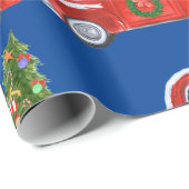 Weihnachten Bernese Mountain Hunde Red Truck Blue Geschenkpapier (Rolleneckpunkt)