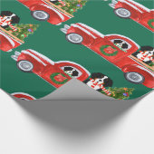 Weihnachten Bernese Mountain Hunde Red Truck Geschenkpapier (Ecke)
