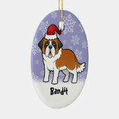 Weihnachten Bernhardiner Keramik Ornament (Rechts)