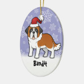 Weihnachten Bernhardiner Keramik Ornament (Links)