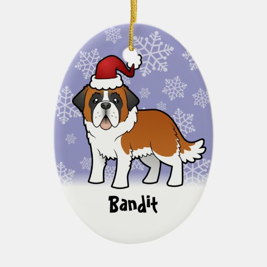 Weihnachten Bernhardiner Keramik Ornament (Vorne)