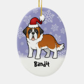 Weihnachten Bernhardiner Keramik Ornament (Hinten)