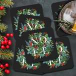 WEIHNACHTEN Berries Greenery Holiday Black Rechteckiger Pappuntersetzer<br><div class="desc">Das Wort WEIHNACHTEN unter den Blätter und Beeren auf schwarzem Hintergrund (oder in beliebiger Farbe),  diese Untersetzer sind elegant für jeden Weihnachtsfeiertag. PASSENDE Artikel in unserem Geschäft.</div>