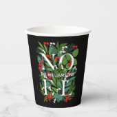 WEIHNACHTEN Berries Greenery Personalisiert Black Pappbecher (Vorderseite)
