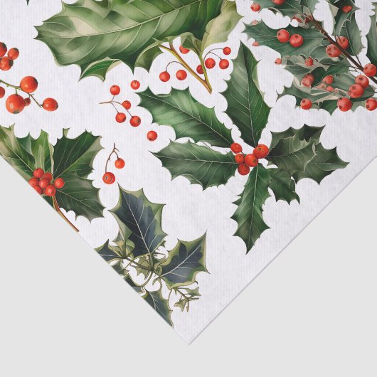 Weihnachten Berries Holly Verlasse. Weihnachtsberr Seidenpapier (Ausschnitt)