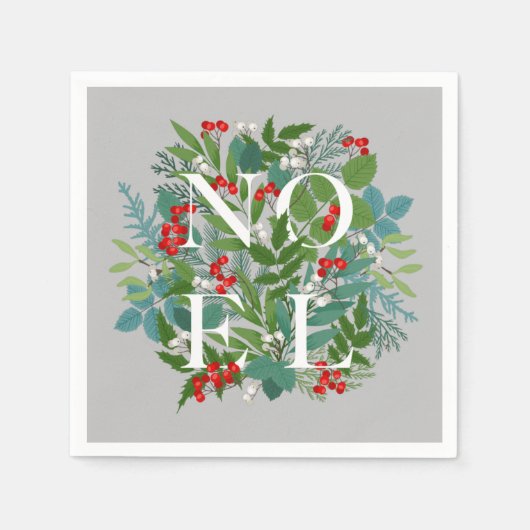 WEIHNACHTEN Berries und Grüne Weihnachten Napkins Serviette (Vorderseite)