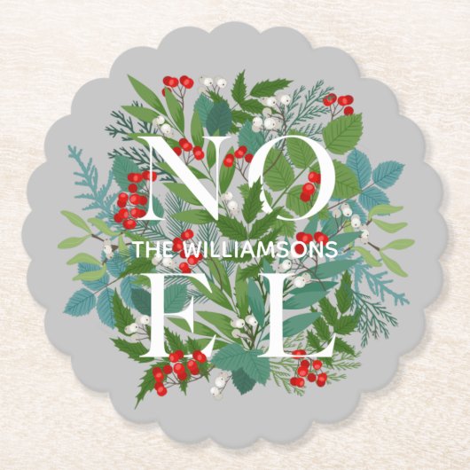 WEIHNACHTEN Berries und Grüne Weihnachten Untersetzer (Vorderseite)