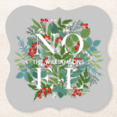 WEIHNACHTEN Berries und Grüne Weihnachten Untersetzer (Vorderseite)