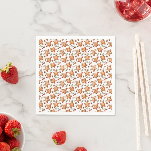 Weihnachten Berry Cinnamon Brot Nahtloses Muster Serviette (Beispiel)