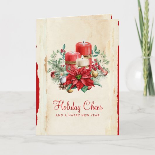 Weihnachten Berry Greenery Red Poinsettia (Vorderseite)