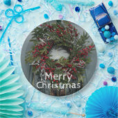 Weihnachten Berry Wreath an der Tür Pappteller (Party)