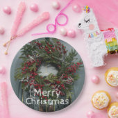 Weihnachten Berry Wreath an der Tür Pappteller (Party)