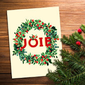 Weihnachten Berry Wreath Joy Postkarte