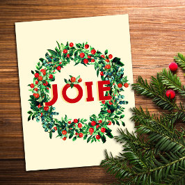 Weihnachten Berry Wreath Joy Postkarte