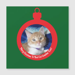 Weihnachten, beste Katzen-Oma', Magnetkarte