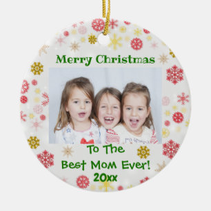 Weihnachten Beste Mama Aller Zeiten Kinderfoto Jah Keramik Ornament