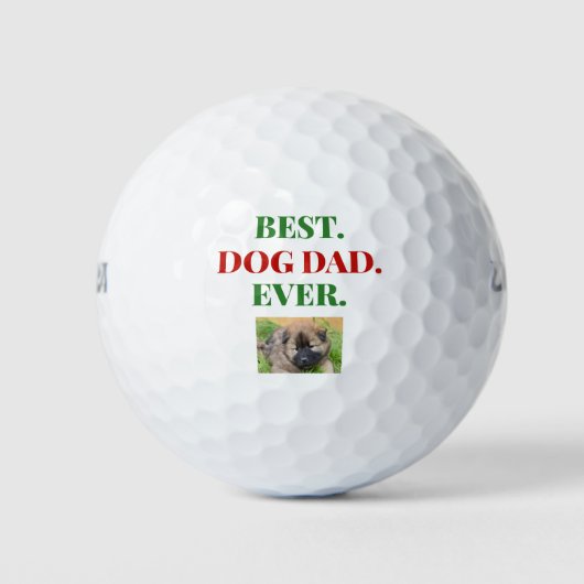 Weihnachten Bester Hund Vater je Foto Golfball (Vorderseite)