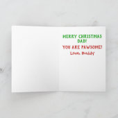 Weihnachten Bester Hund Vater je Foto Karte (Innenseite)