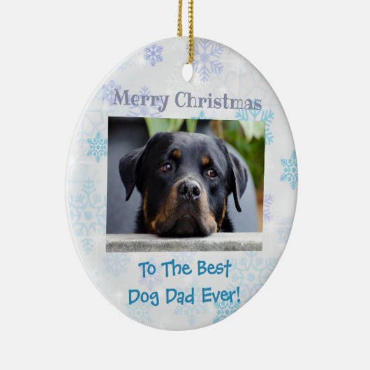 Weihnachten Bester Hund Vater je Foto Keramik Ornament (Rechts)