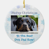 Weihnachten Bester Hund Vater je Foto Keramik Ornament (Hinten)