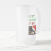 Weihnachten Bester Hund Vater je Foto Mattglas Bierglas (VorderseiteRechts)