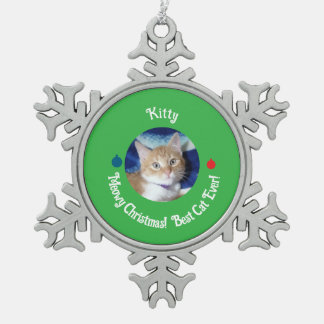 Weihnachten, Bester Katze Aller Zeiten , Katzenfot Schneeflocken Zinn-Ornament