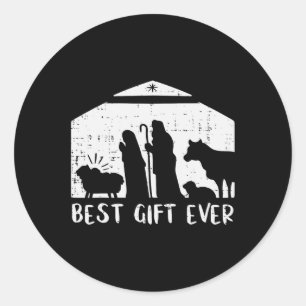 Weihnachten Bestes Geschenk Weihnachten Weihnachte Runder Aufkleber