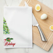 Weihnachten bestickt Look Küchentuch (Viertel Falte)