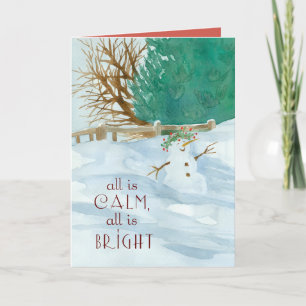 Weihnachten Beten Für Dich Schneemann Religiös Karte
