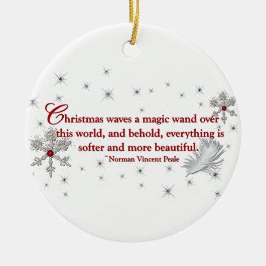 Weihnachten bewegt einen magischen Stab Keramik Ornament (Vorne)