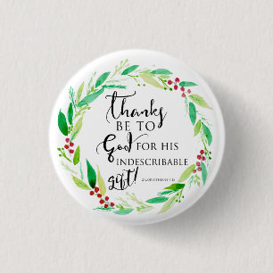 Weihnachten Bibelvers Christlich Wasserfarbe Chic Button