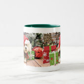 Weihnachten - Bichon Frise - Gänseblümchen Zweifarbige Tasse (Mittel)