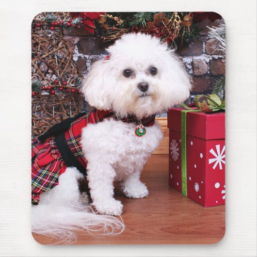 Weihnachten - Bichon Frise - Mia Mousepad (Vorne)
