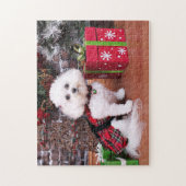 Weihnachten - Bichon Frise - Mia Puzzle (Vertikal)