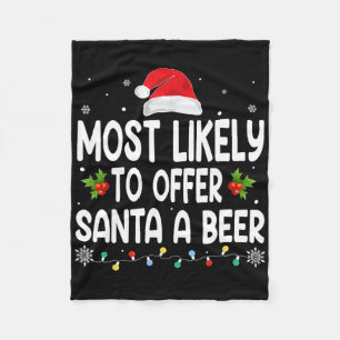 Weihnachten bietet Santa wahrscheinlich ein Bier l Fleecedecke