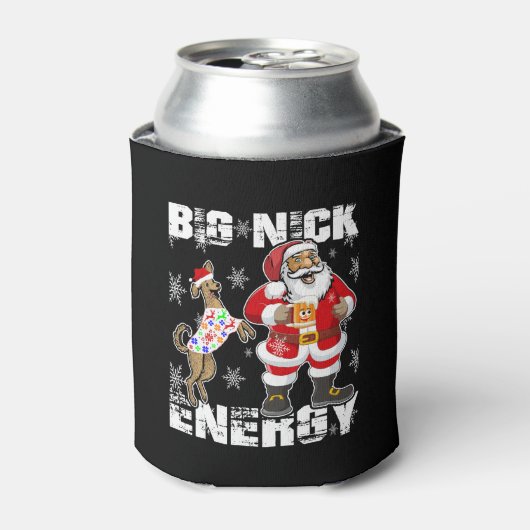 Weihnachten Big Nick Energie Funny Santa mit Hund Dosenkühler (Kanne Vorderseite)