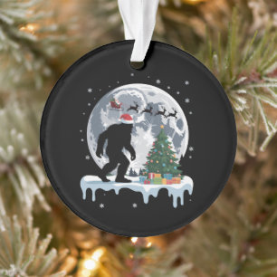 Weihnachten Bigfoot Santa Baum Schlitten Mond Rent Ornament