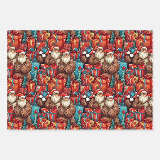 Weihnachten Bigfoot Sasquatch Weihnachten Geschenkpapier Set (Vorderseite)