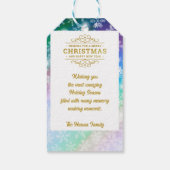 Weihnachten - Bild und Name hinzufügen, Schneefloc Geschenkanhänger (Rückseite)