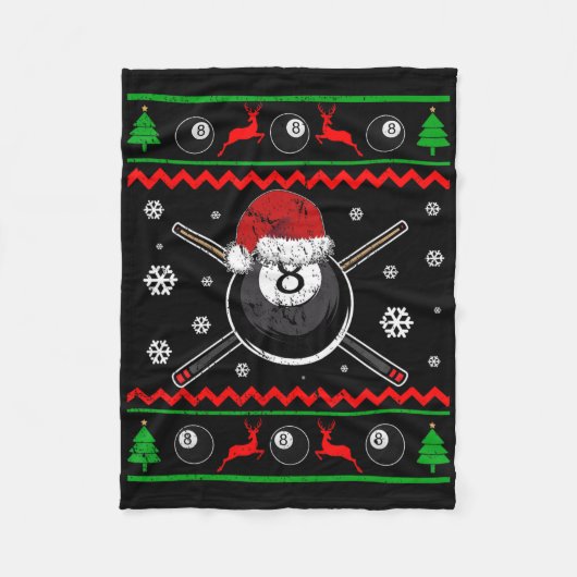 Weihnachten Billiard Snooker Pool Sport Funny Gesc Fleecedecke (Vorderseite)