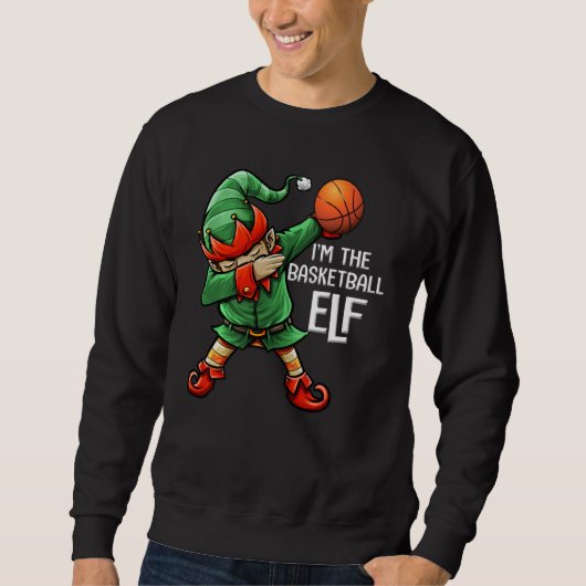 Weihnachten bin ich die Basketball Elf Familie Mat Sweatshirt (Vorderseite)