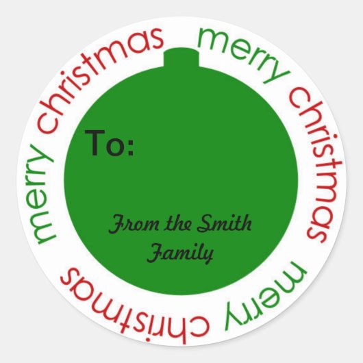 Weihnachten bis und von Aufklebern Runder Aufkleber (Vorderseite)