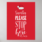 Weihnachten Bitte halten Sie hier auf Weihnachts-W Poster (Vorne)